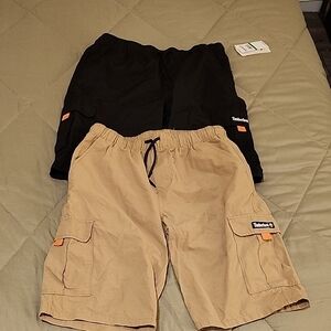 Timberland Men's Black and Tan Cargo Shorts